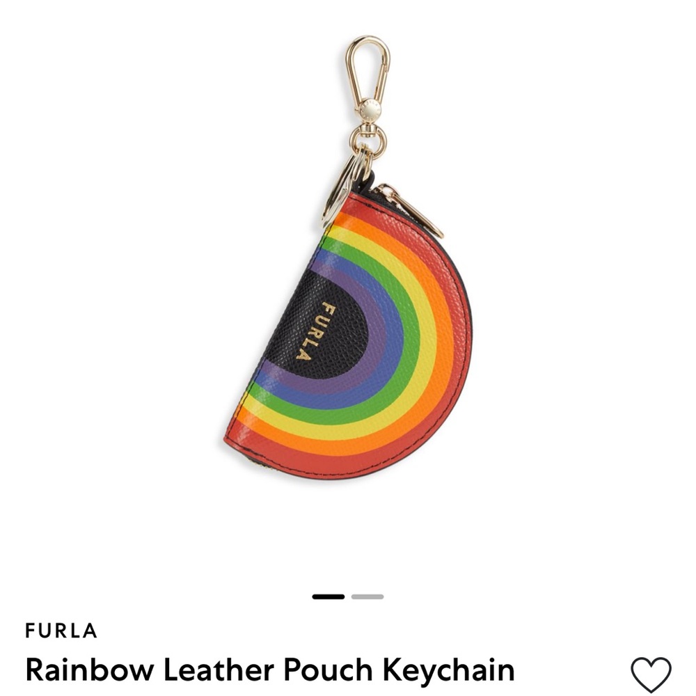 Furla Rainbow Leather Pouch Keychain